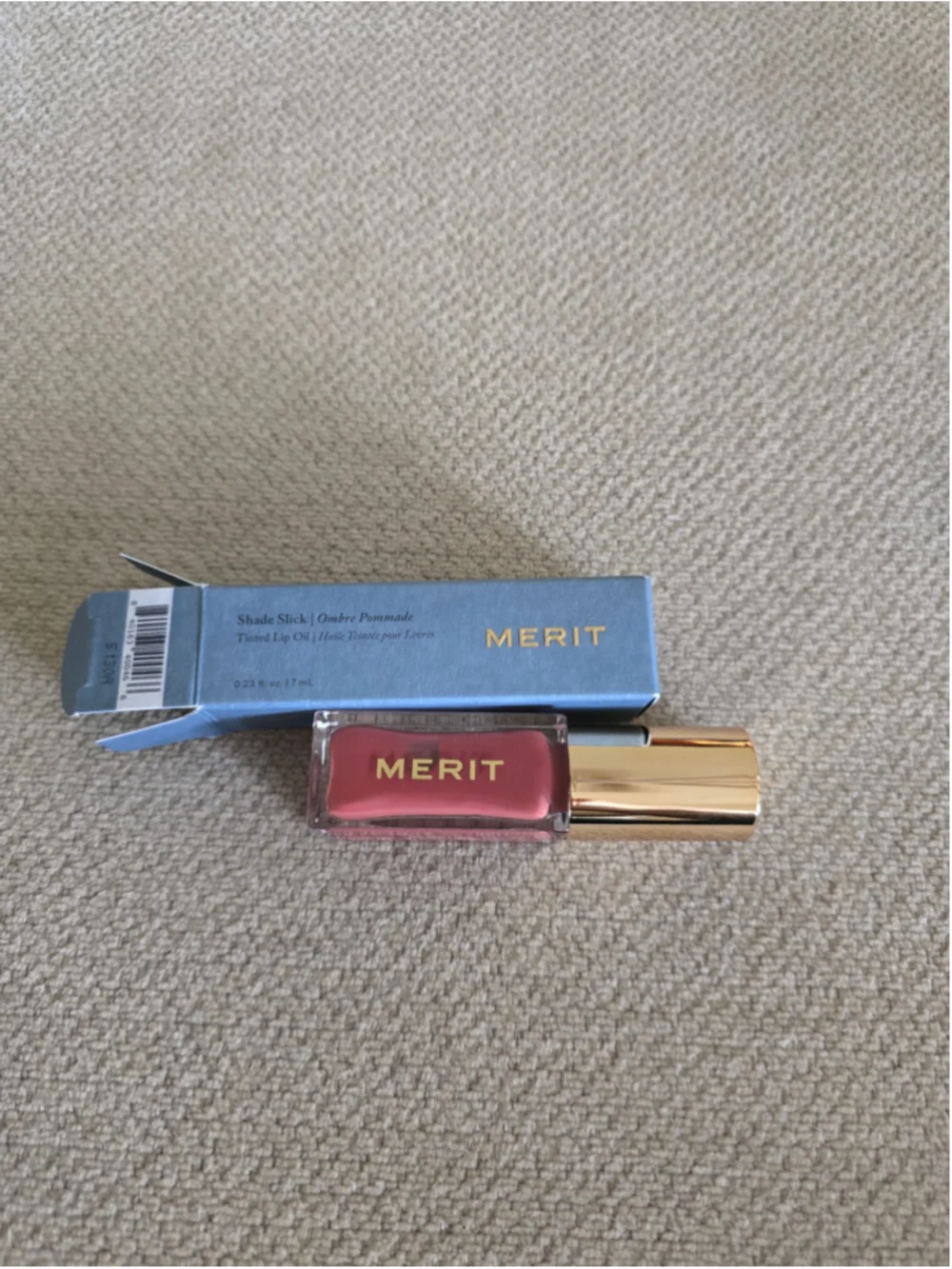 New Merit Shade Slick Classics Tinted Lip Oil - Pink Beet (cool pink) 0.23 oz